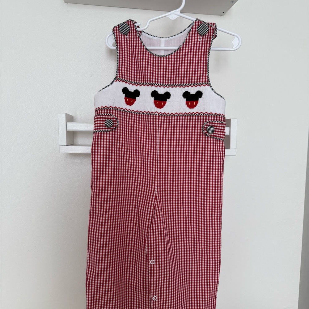 Banana Split Smocked Boy Mickey Mouse Ears Longall